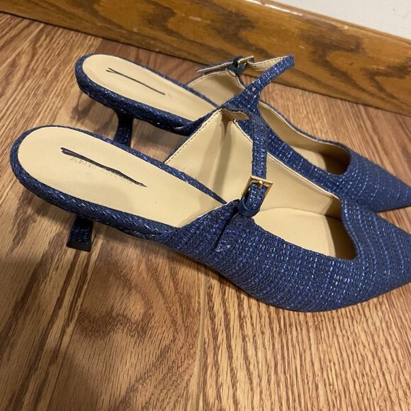 Ann Taylor Blue Heeled Mules - Picture 3 of 13